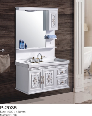 Wall Mounted Bathroom Vanity With Sink Single Mirror Cabinet Ceramic Basin