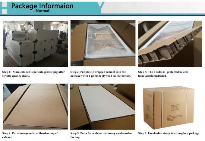 Vaidade de alto brilho do banheiro do PVC da posição livre combinados